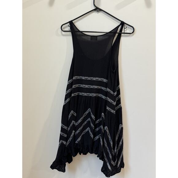 Intimately Free People Voile Lace Trapeze Slip Dress Black Gray Small - Picture 4 of 8